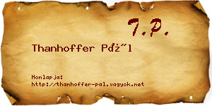Thanhoffer Pál névjegykártya